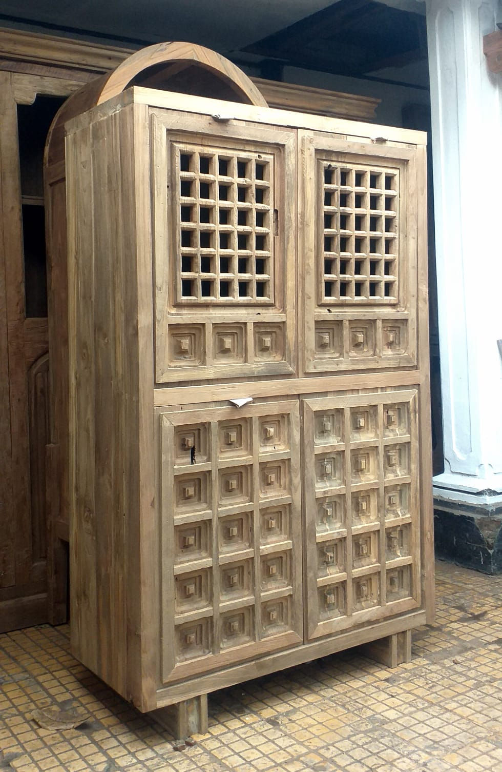 Thumbnail: The Daru Cabinet Carved Teak Heritage by 7th Element Dublin Cork Galway Nationwide delivery once off designer piece
