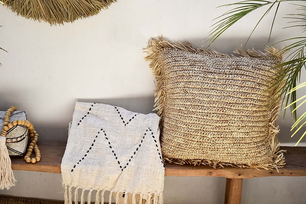 Thumbnail: Raffia Seagrass Pillow cushion cover