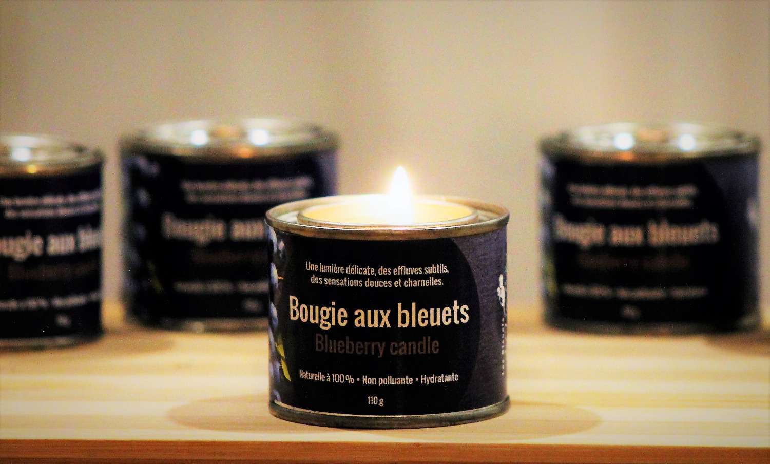 Bougie de massage aux bleuets