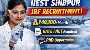 JRF Job Alert 2026 🔥 IIEST Shibpur Recruitment | ₹48,100 Salary | GATE / NET | Apply Now