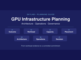 GPU Infrastructure Planning guide cover: architecture, operations and governance, with seven evidence-based planning stages.