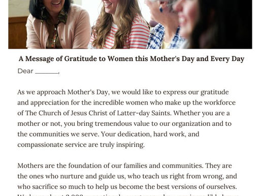 Writing Sample: Topic Mother's Day