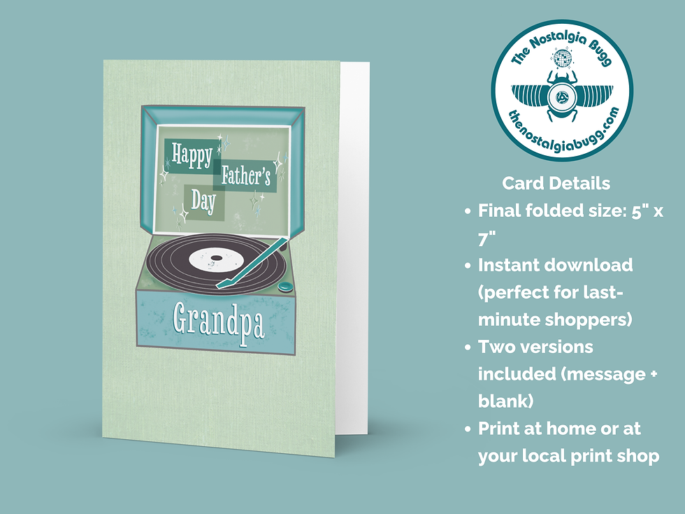 Thumbnail: Record Player Printable Father’s Day Card for Grandpa