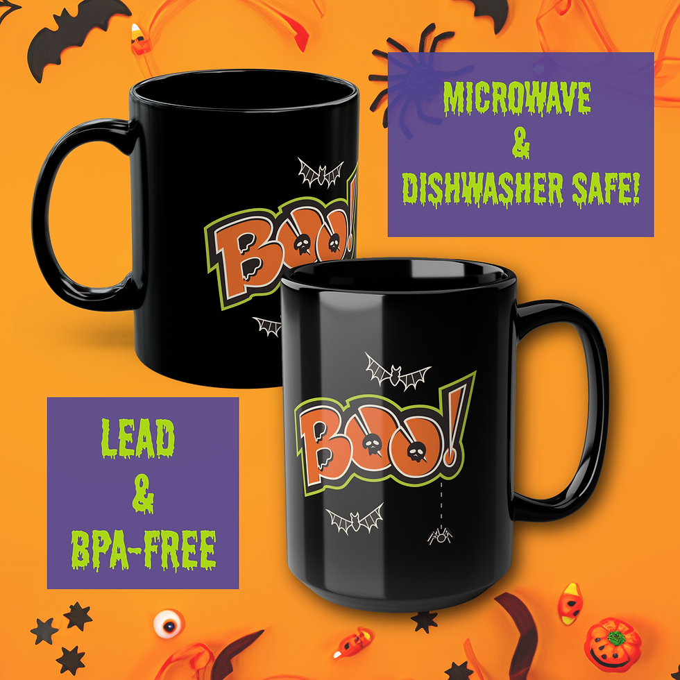 Thumbnail: Retro BOO! Black Halloween Mug