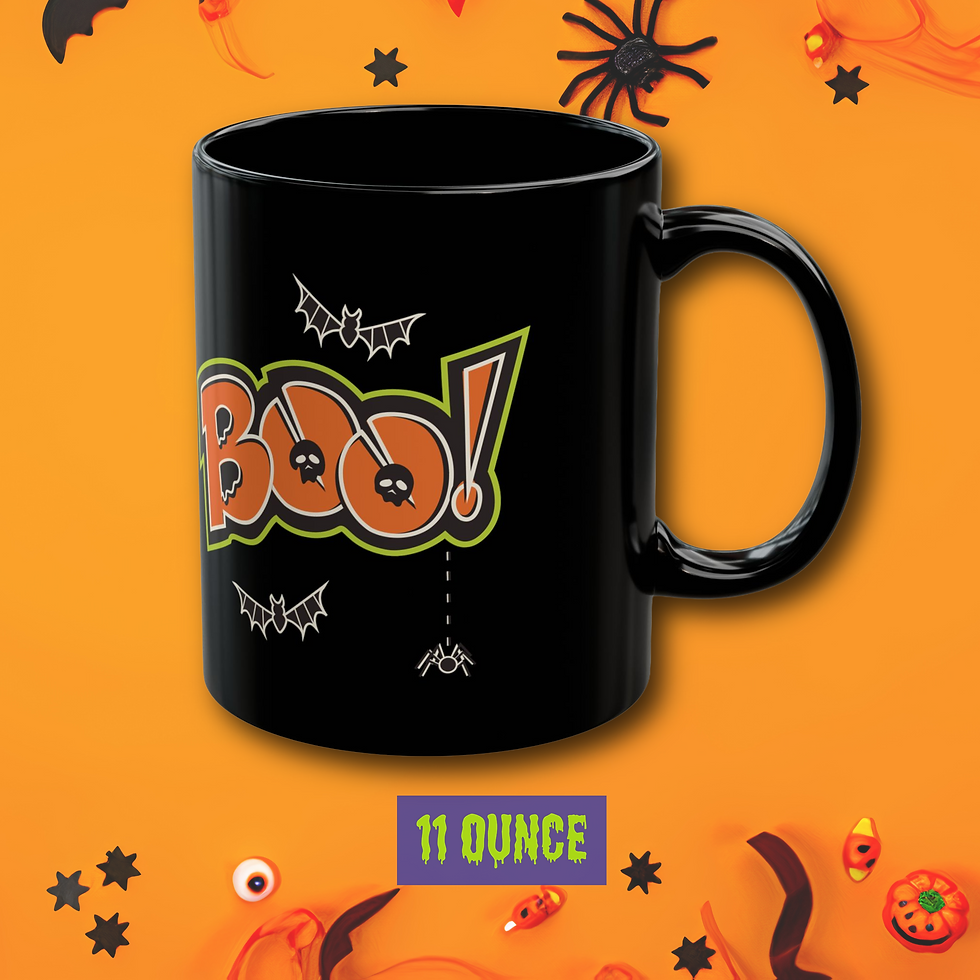 Thumbnail: Retro BOO! Black Halloween Mug
