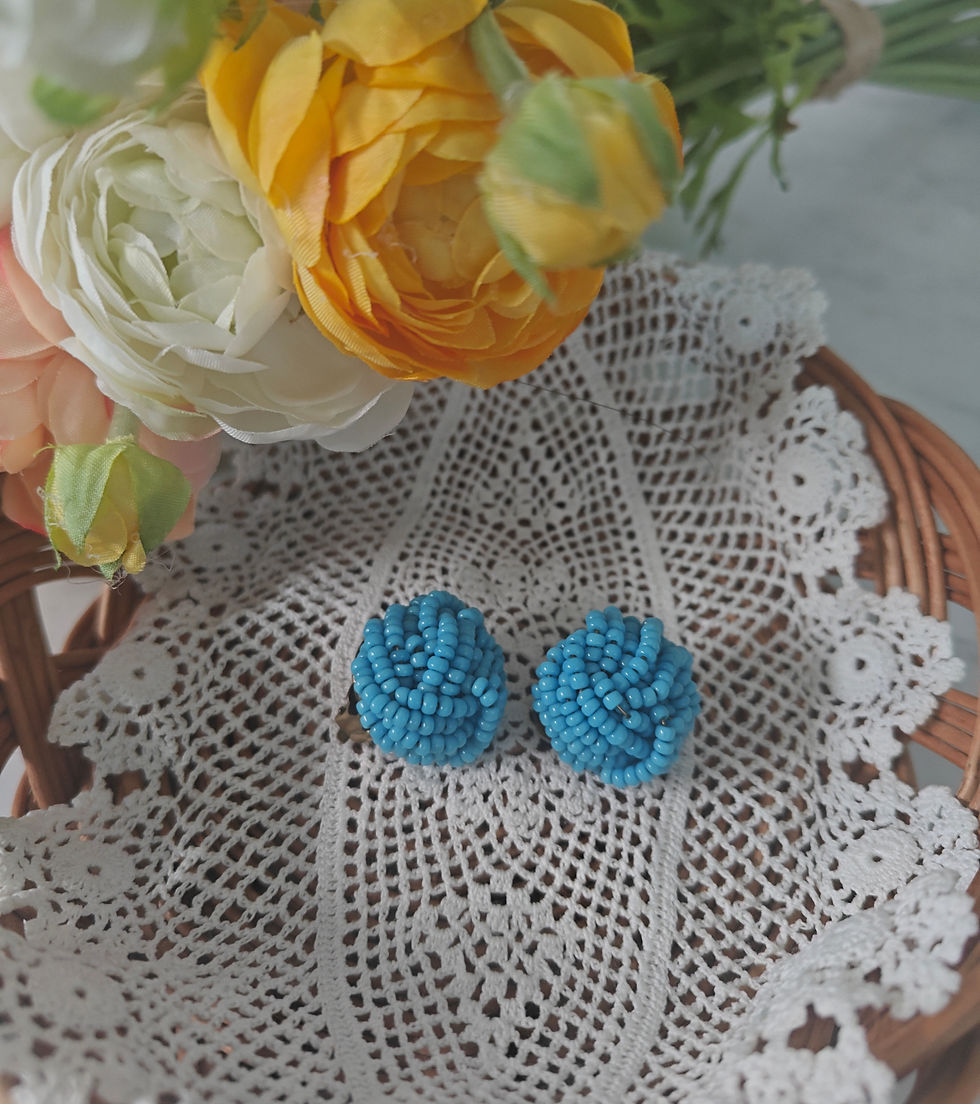 Miniature : Boucles d'oreilles vintage à perles (à clip)