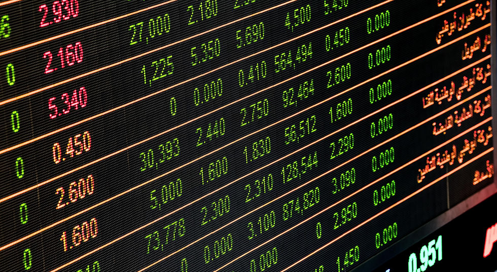 An illustration showing a picture with various numbers, representing the concept of investments and financial planning.