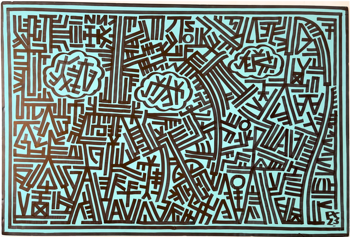 Patterns across the big blue sky Poster
