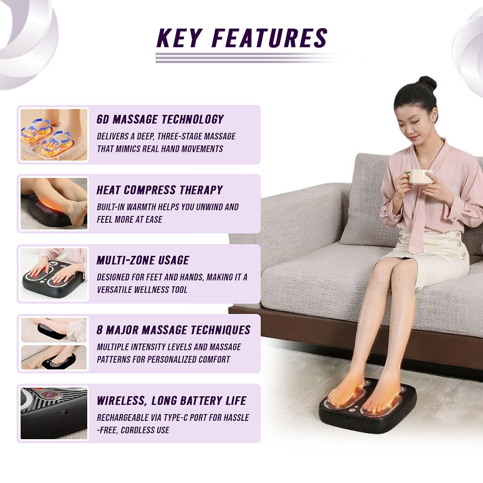 Thumbnail: Stress & Pain Relief Foot Massager w/Heat- Deep Tissue, Circulation & Relaxing