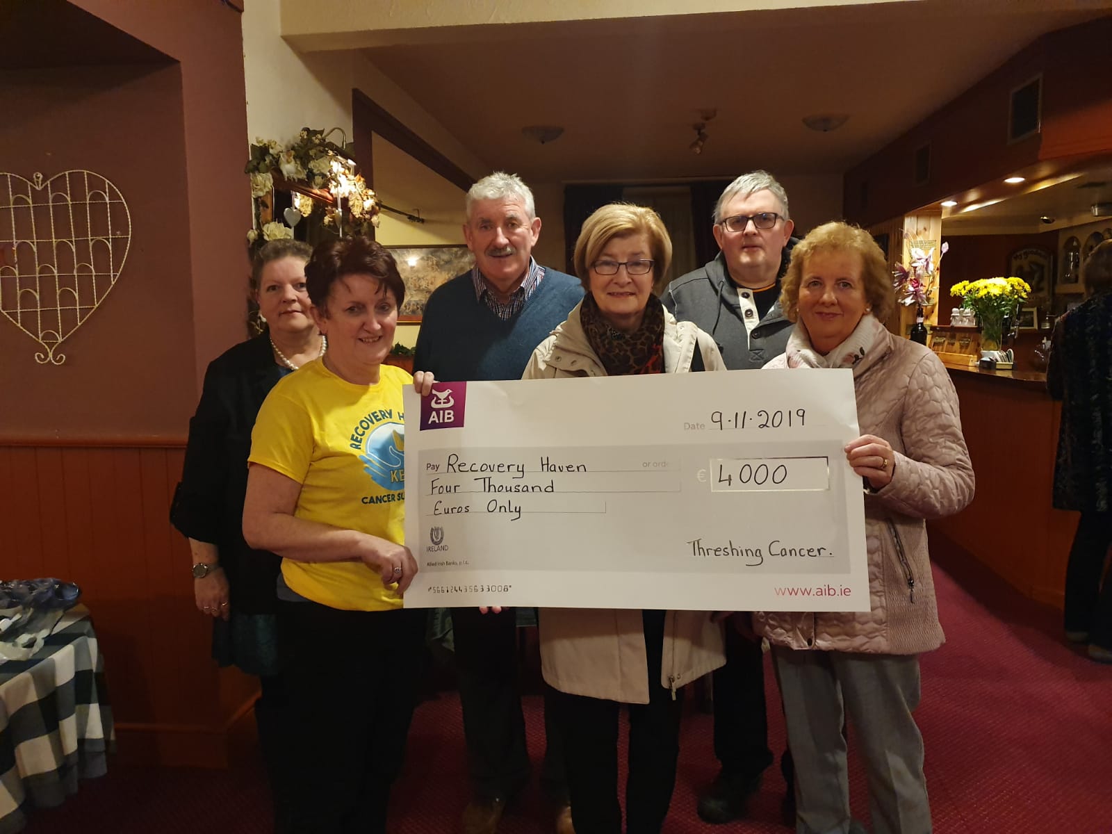 Threshing Cheque presentation