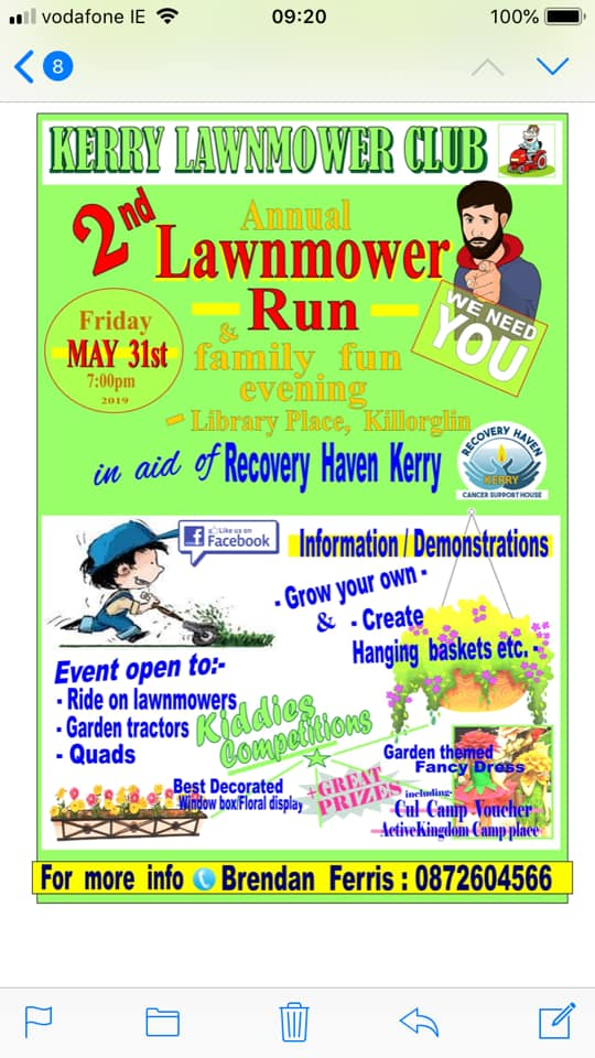 Lawn mower Run May 31st