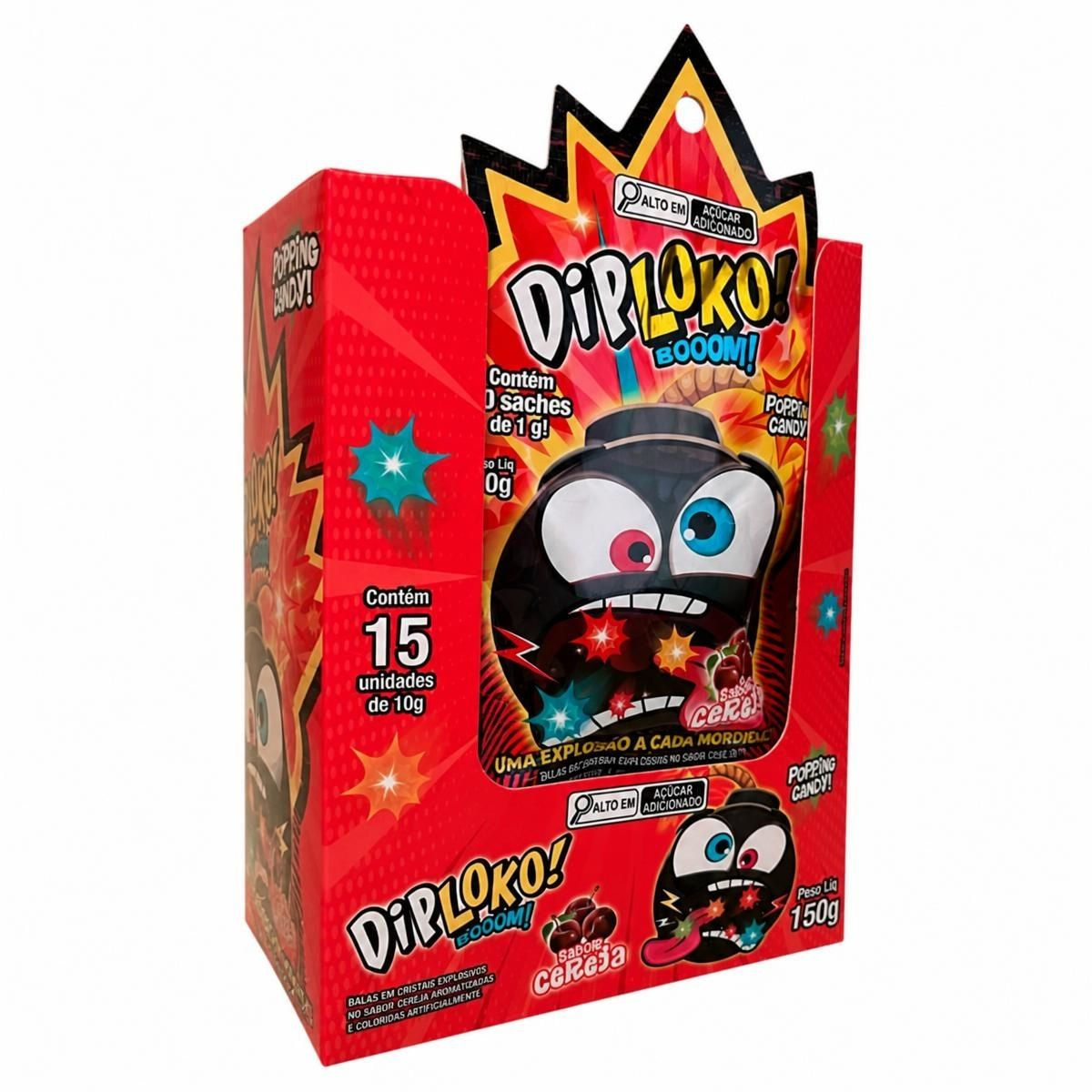 Kit 2x Bala Explosiva Diploko Booom Cereja Danilla C/15