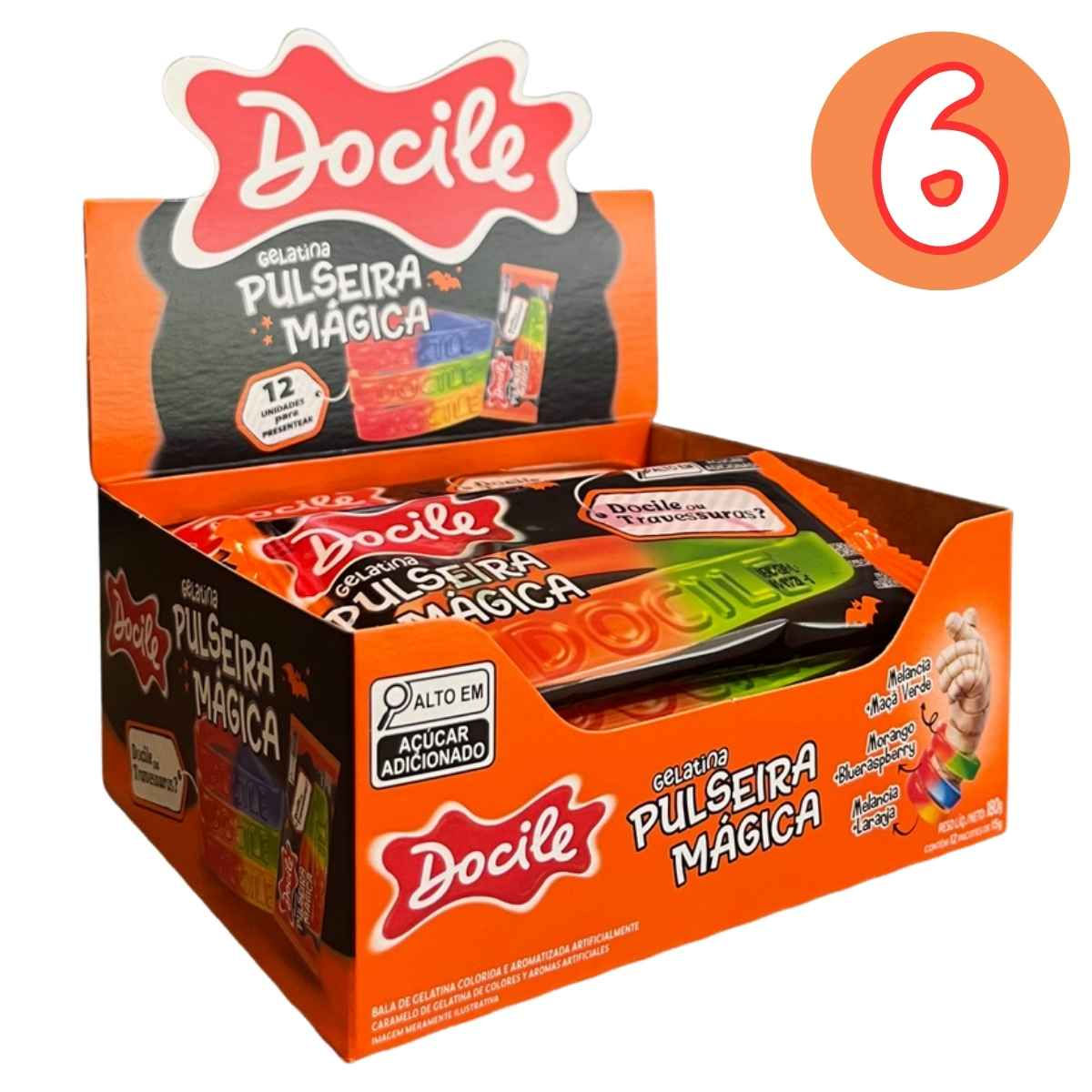 Kit 6x Gelatina Pulseira Magica Docile C/12