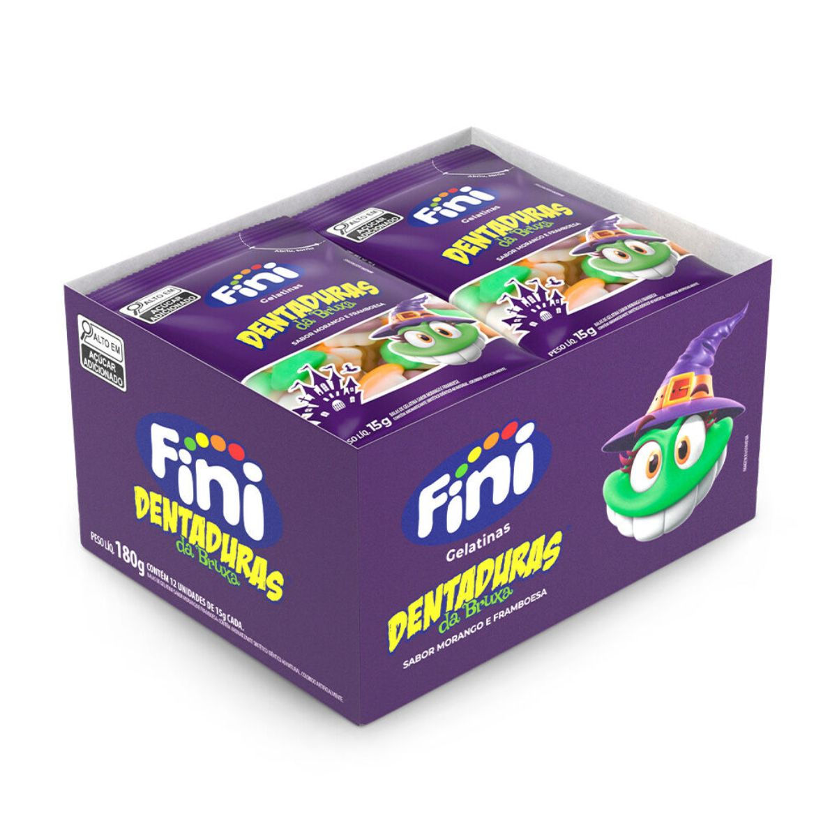 Kit 2x Gelatinas Mini Fini Dentaduras da Bruxa C/12