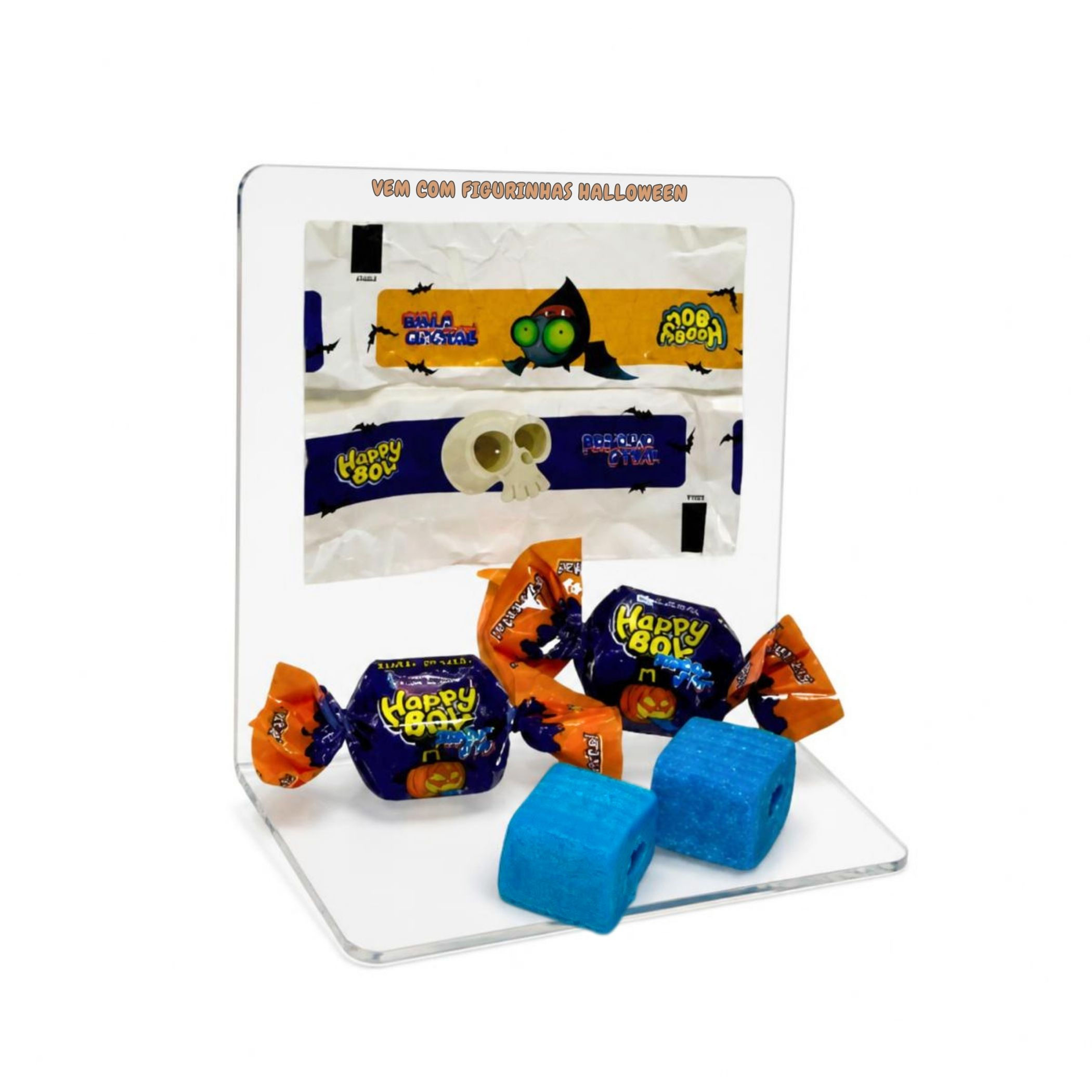 Kit 4x Chiclete Happy Bol Bruxolito Q-Pinta Florestal 140g