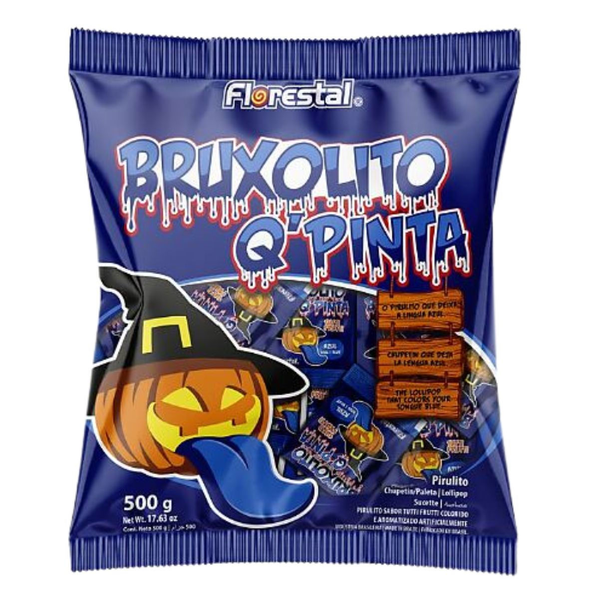 Kit 4x Pirulito Pinta Língua Bruxolito Q-Pinta Florestal C/50