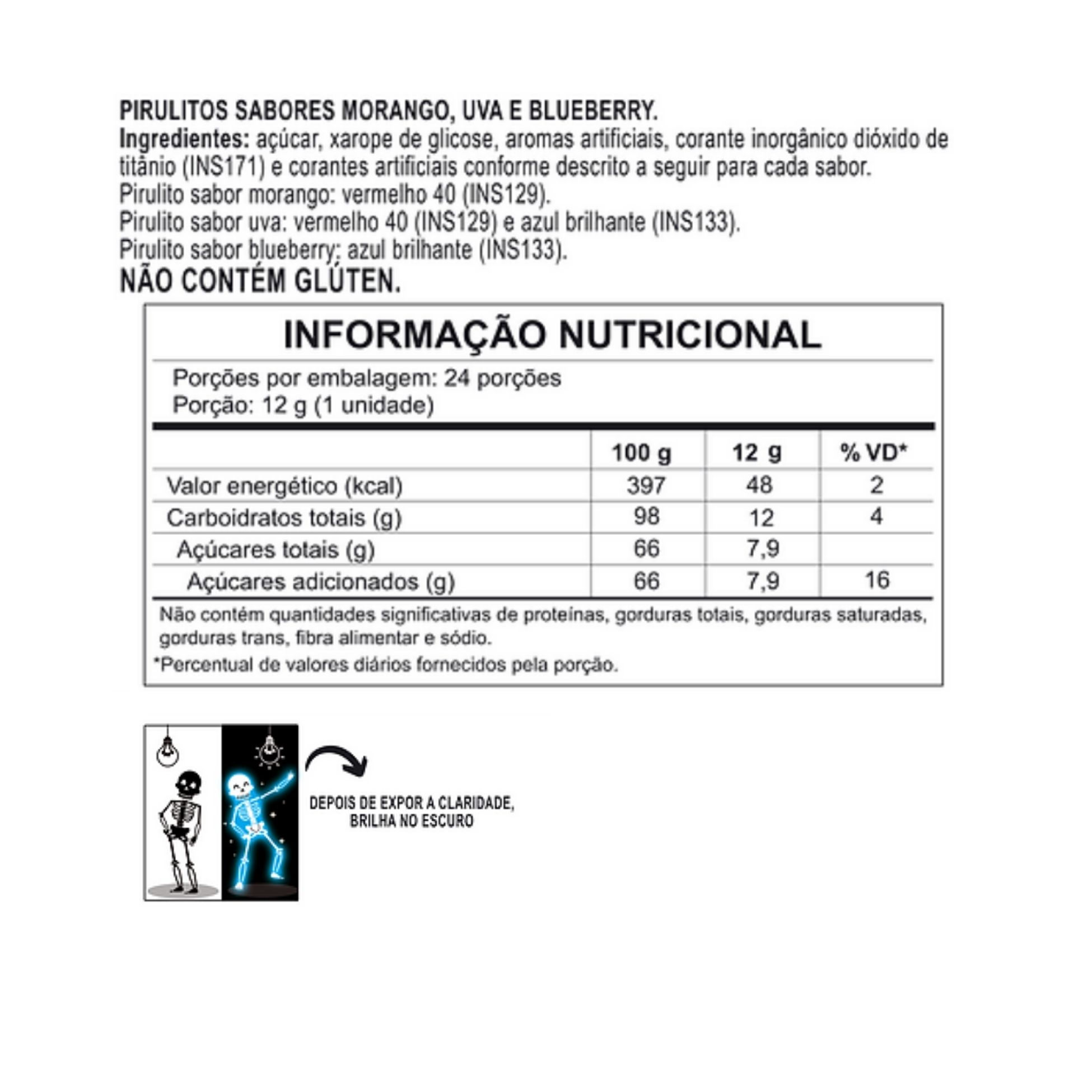 Kit 4x Pirulito Diploko Esqueleto Neon Caveira Mexicana Danilla C/24
