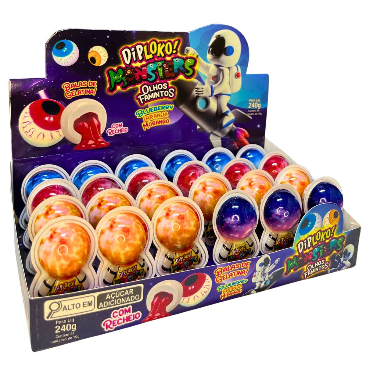 Kit 2x Gelatina Olho Diploko Olhos Famintos Astronauta Danilla C/24