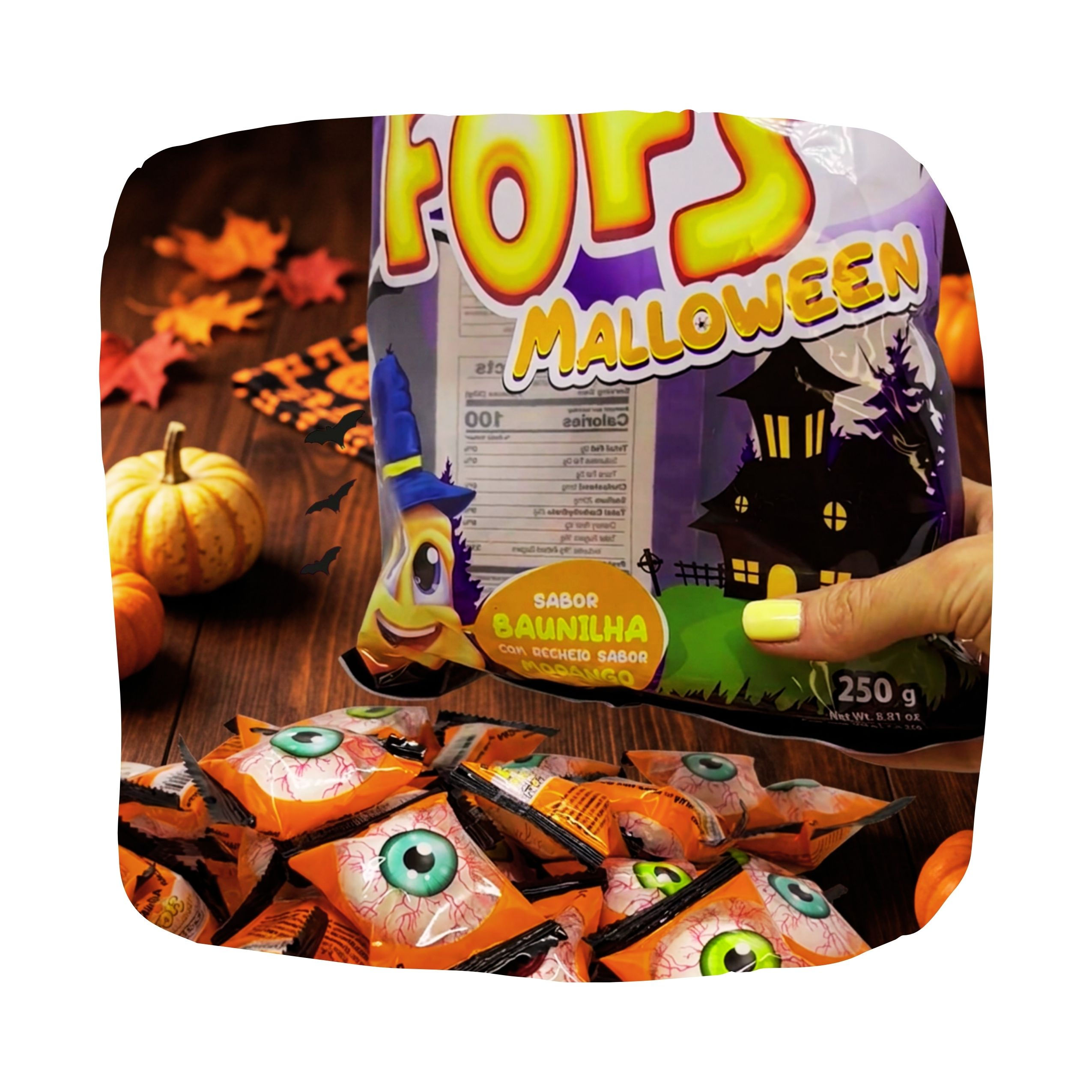 Kit 4x Marshmallow Olho Malloween Florestal C/250G