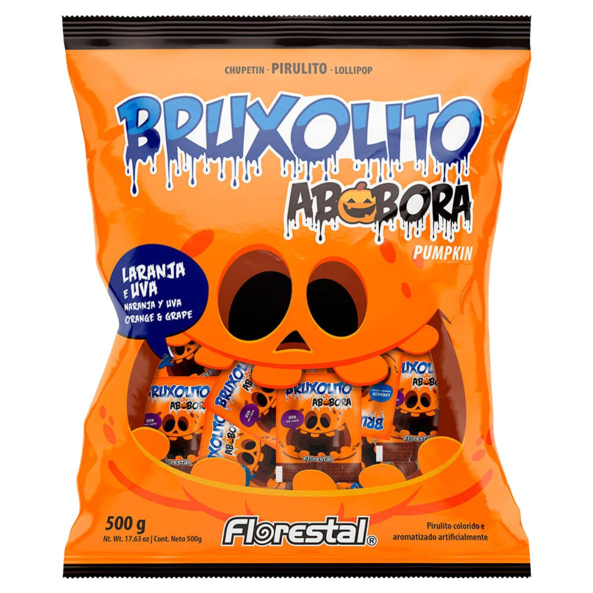 Kit 2x Pirulito Bruxolito Abóbora Florestal C/50