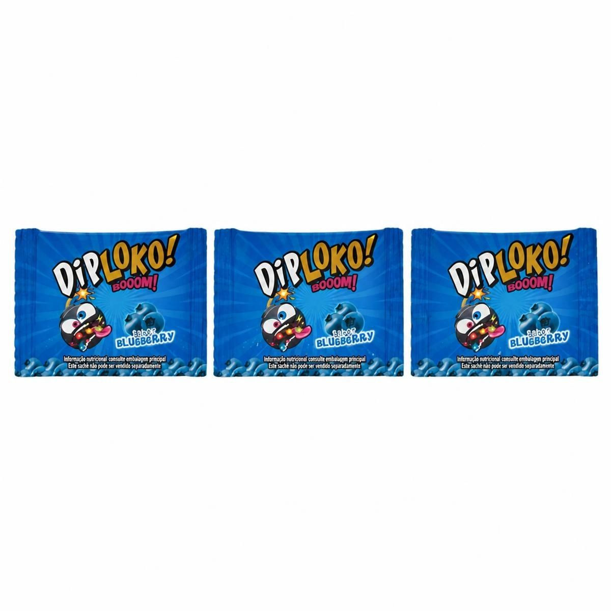 Kit 4x Bala Explosiva Diploko Booom Blueberry Danilla C/15