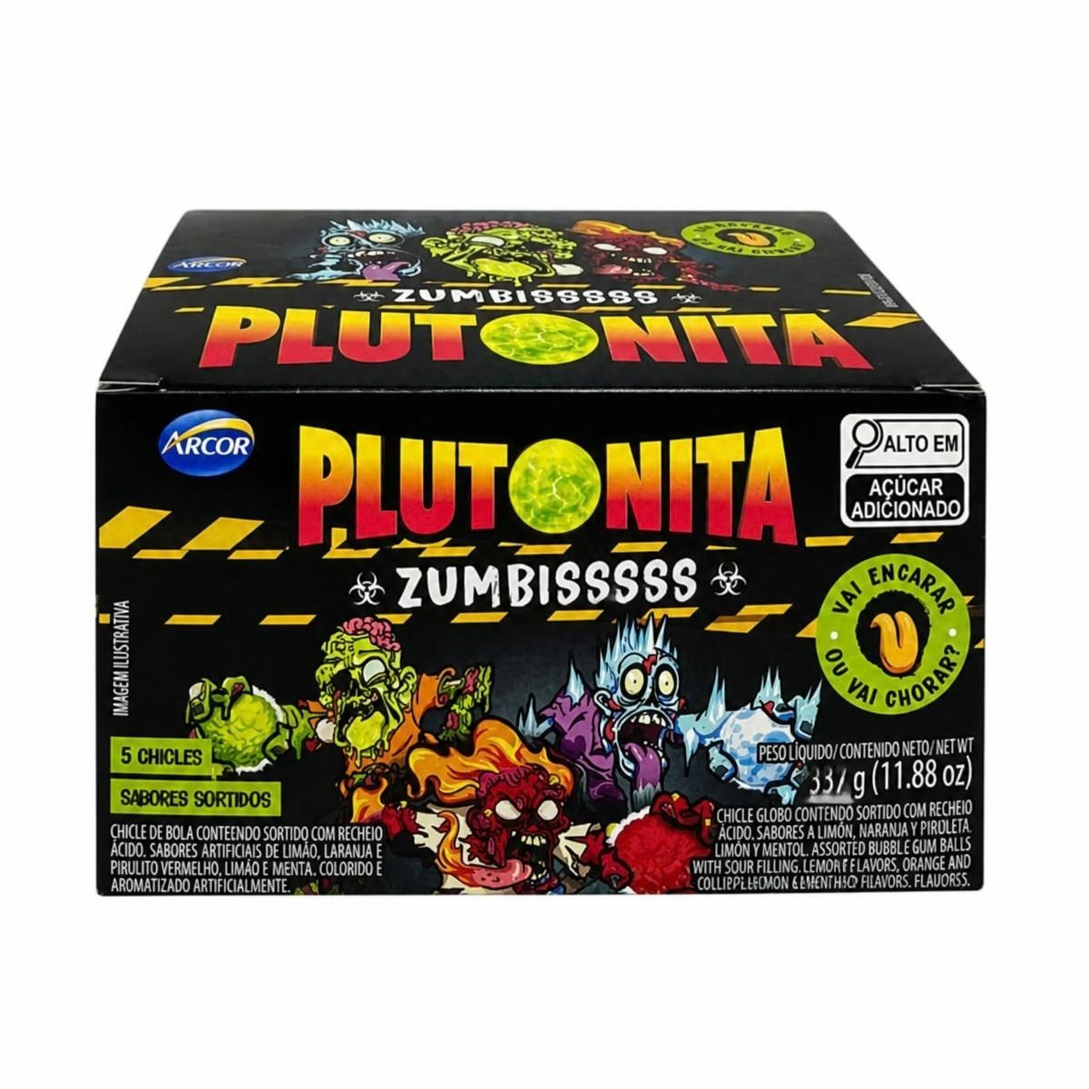 Kit 4x Chiclete Halloween Plutonita Zumbis Arcor C/15x5und