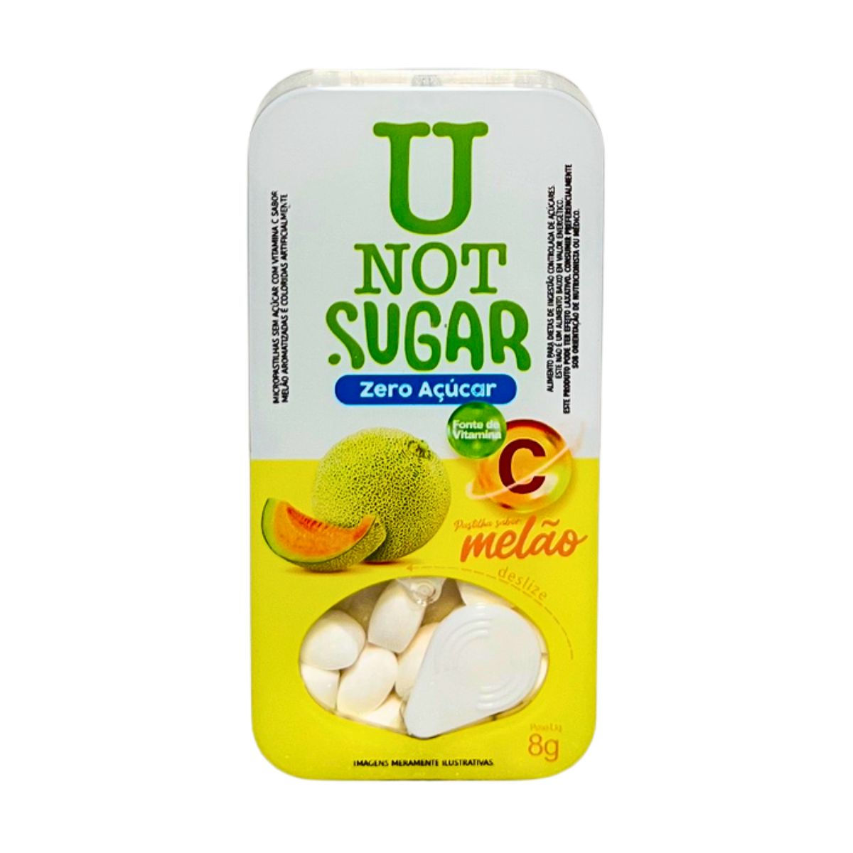 Kit 2x Micro Pastilhas Zero U Not Sugar Melao Danilla C/12