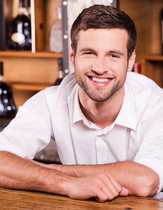 Man with Wooden Background