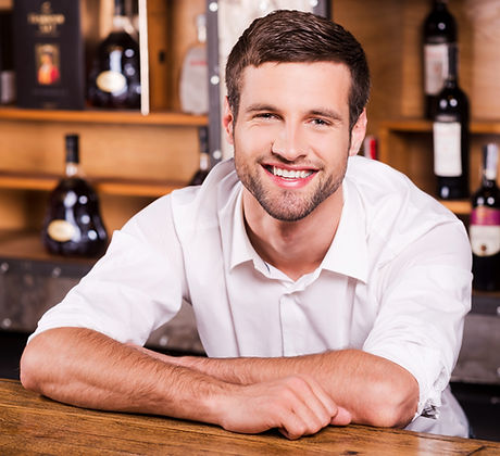 Man with Wooden Background