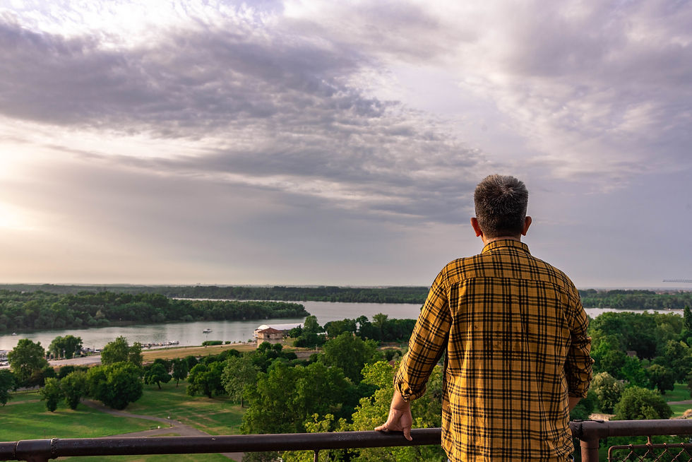 The view from Belgrade Fortress over the Danube. Worth the climb