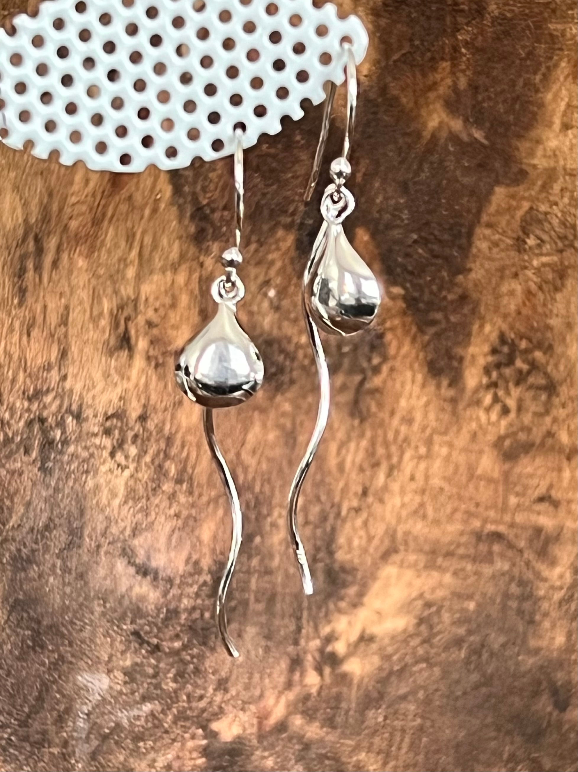 Tear Drop and Twirl Dangle Earrings