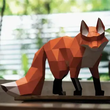3D Paper Art Origami Model - Fox