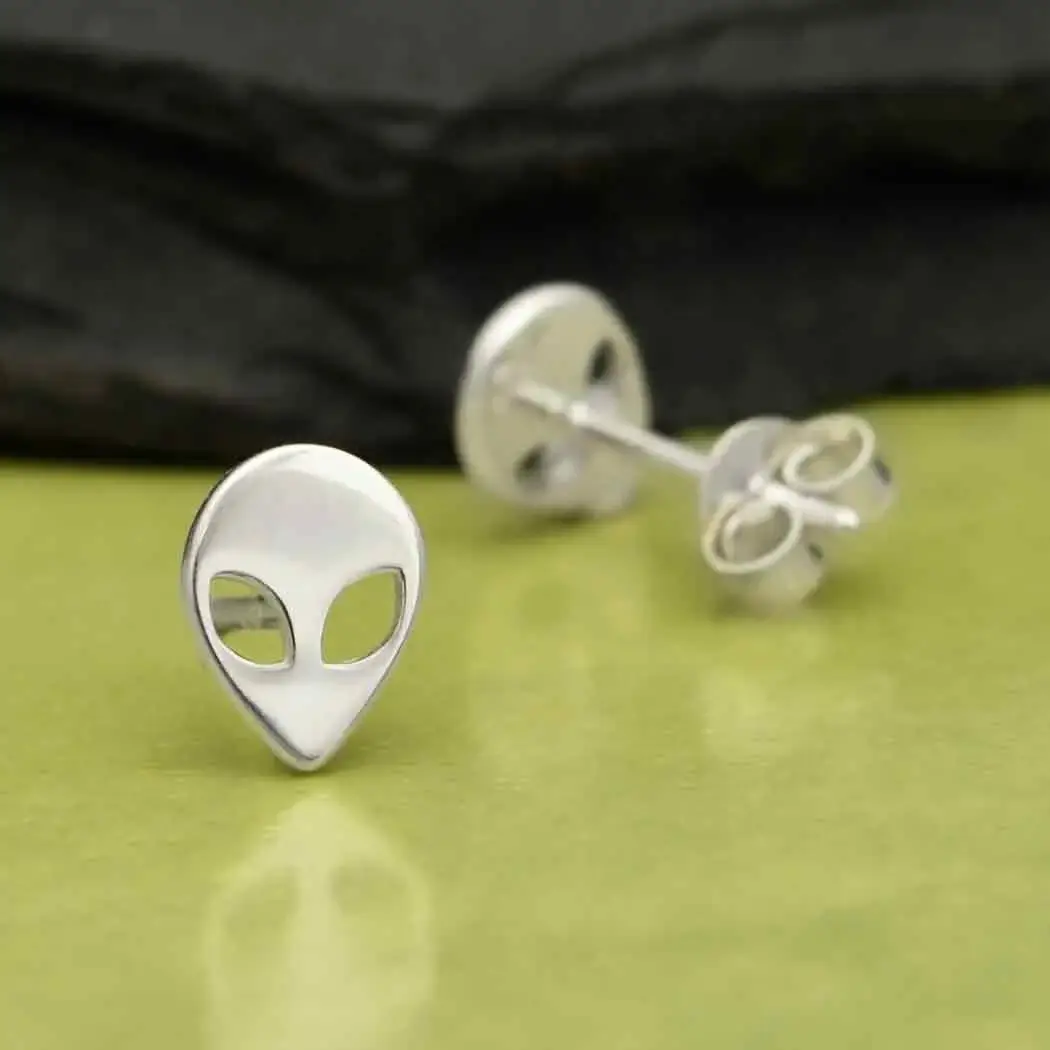 Alien Face Post Earrings
