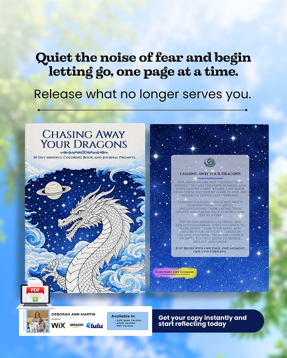 Thumbnail: Chasing Away Your Dragon guided journal featuring dragon-themed prompts, mindfulness exercises, and personal growth worksheet