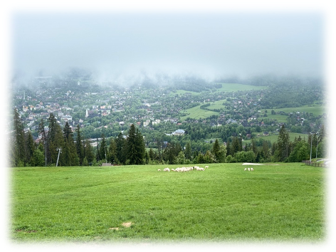 Vue sur les sommets des Tatras depuis le mont Gubałówka