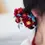 Thumbnail: Hand-Made  Butterfly hairpin, red camellia,