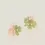 Thumbnail: Original handmade pink and green flower earrings, fresh, niche, gentle and creat