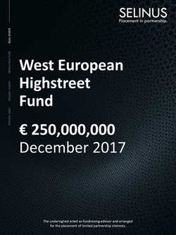 Fund mandate card – West European Highstreet Fund – €250,000,000 – December 2017
