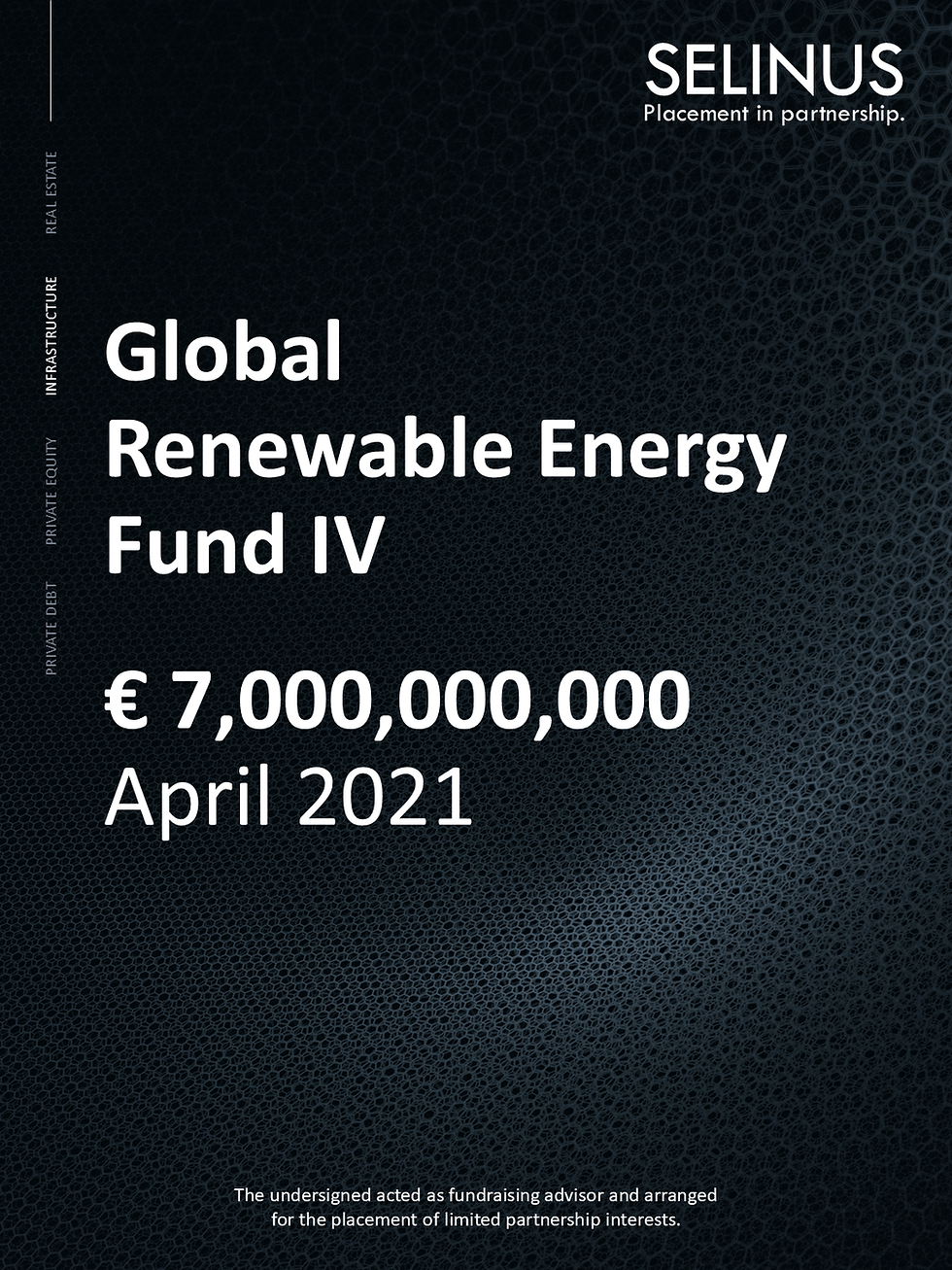 Fund mandate card – Global Renewable Energy Fund IV – €7,000,000,000 – April 2021