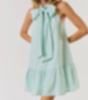 Chic Striped Bow-Tie Halter Dress