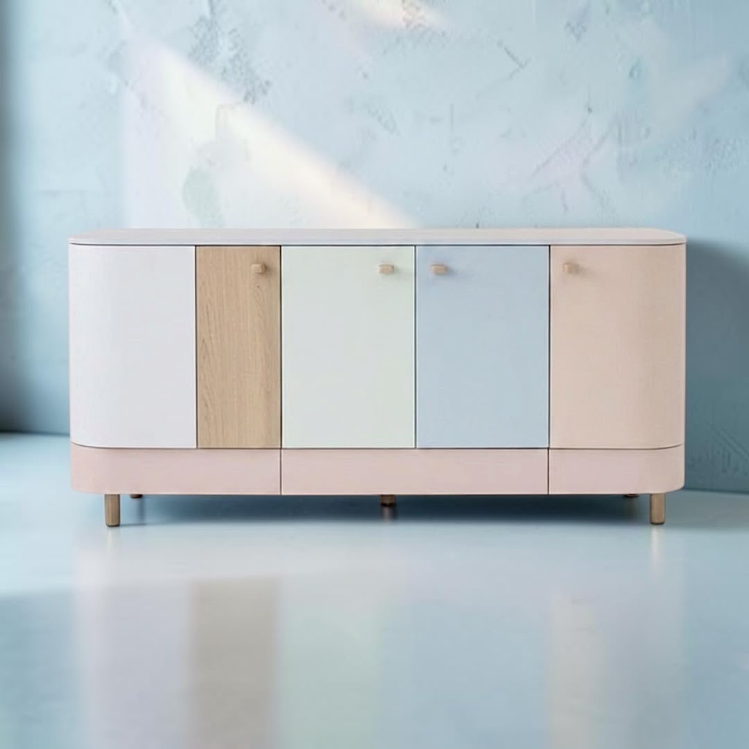 بوفيه سفرة — Candy sideboard — الخامة: خشب زان مصمت +HPL pastel colors — القشرة: HPL — 2