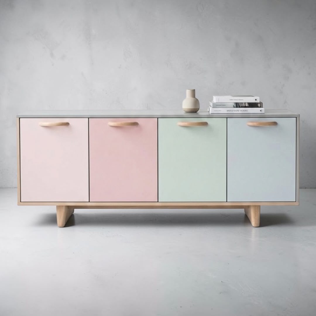 بوفيه سفرة — Pastel Oak sideboard — الخامة: HPL — القشرة: HPL