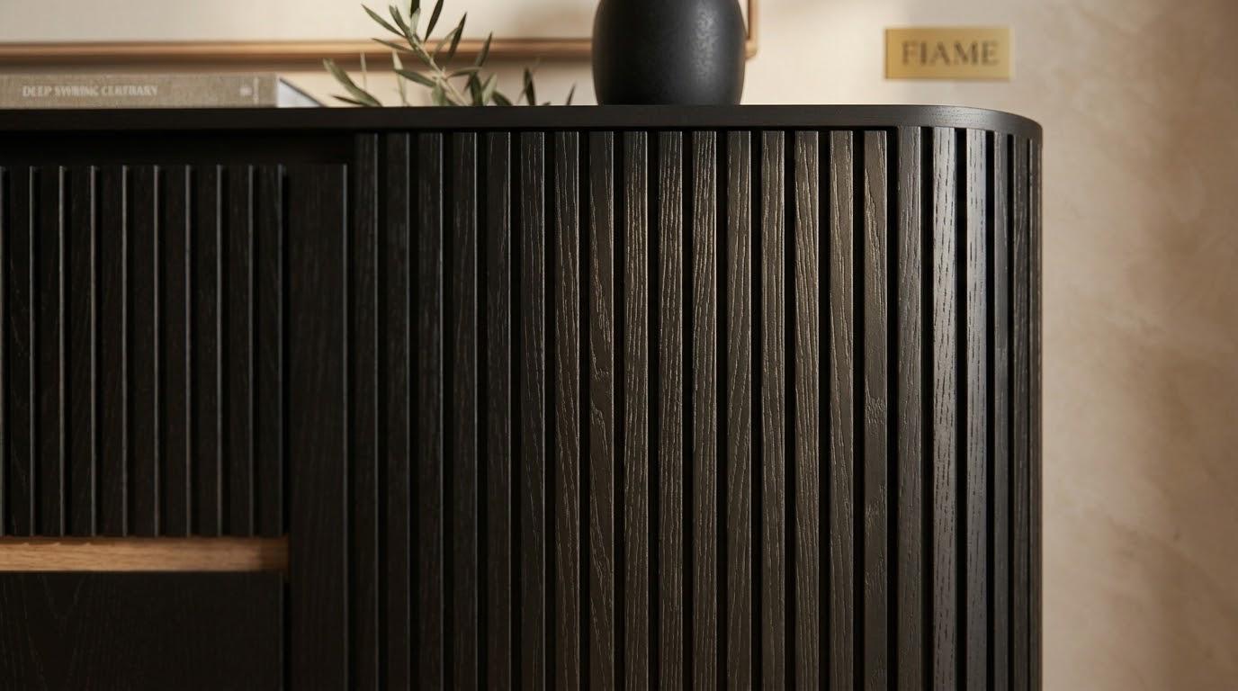 بوفيه سفرة — Noire pure — الخامة: خشب زان مصمت +خشب كونتر طبيعي — القشرة: Lacquired wood — 5