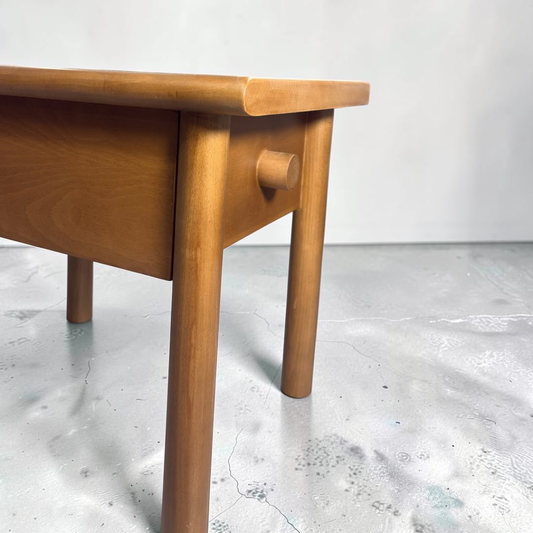 Midcentury bedside table — Material: Natural Blockboard + Massive Beech wood — Veneer: Natural Beech — 3