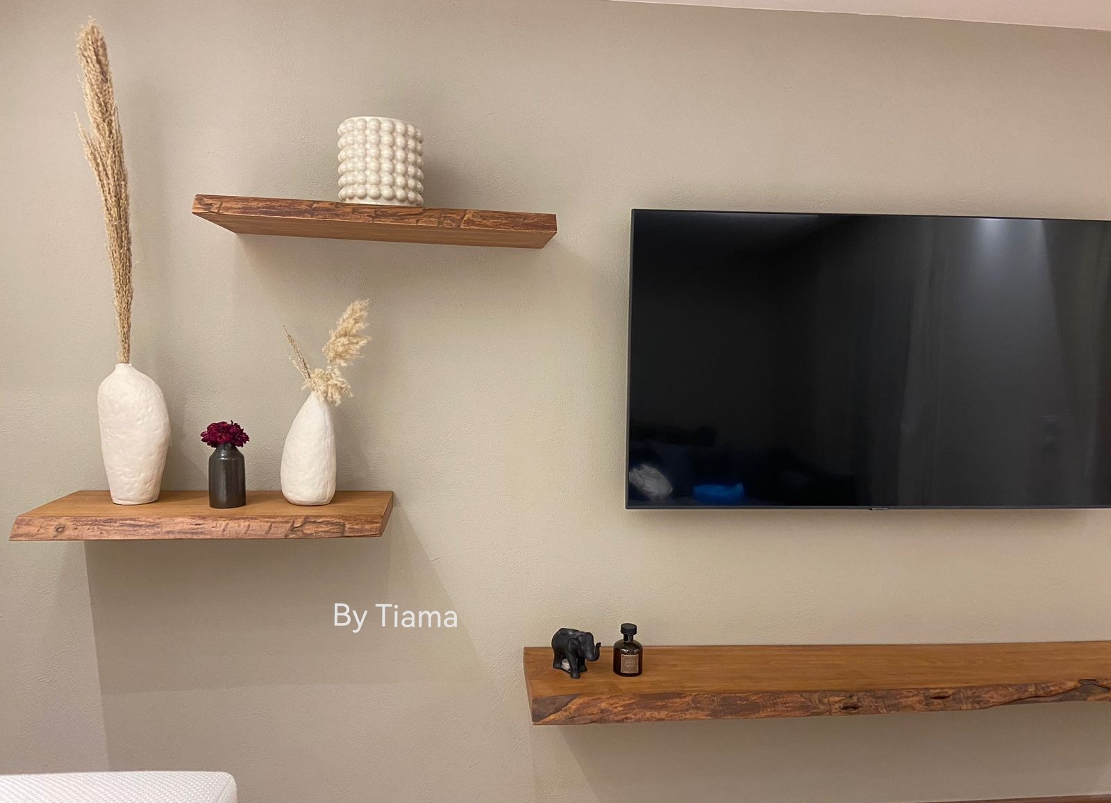 Floating Live edge shelf — TV units — Material: Massive Beech wood Live edge — 4