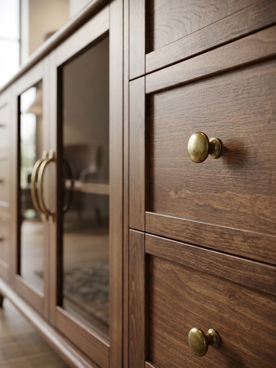 Midtown Sideboard — Dining sideboards — Material: 0.6cm Glass + Massive Beech wood +Natural Blockboard — Veneer: Natural Beech — 2