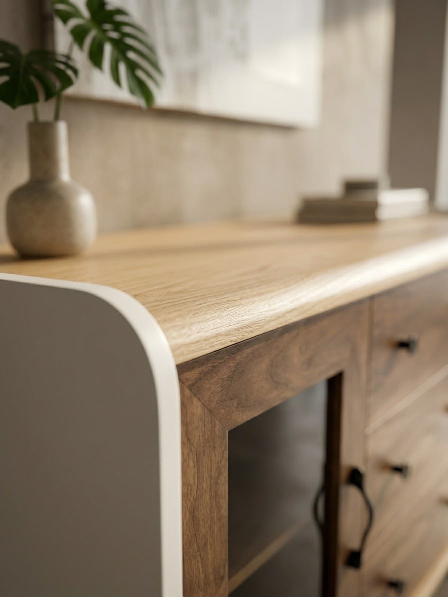 Tuxedo — Dining sideboards — Material: Massive Beech wood + Natural Blockboard — Veneer: Natural Walnut — 2