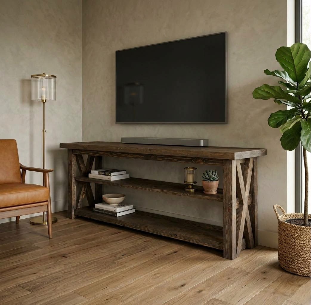 Barn TV bench — TV units — Material: Massive Pine wood — Structure: Massive Pine