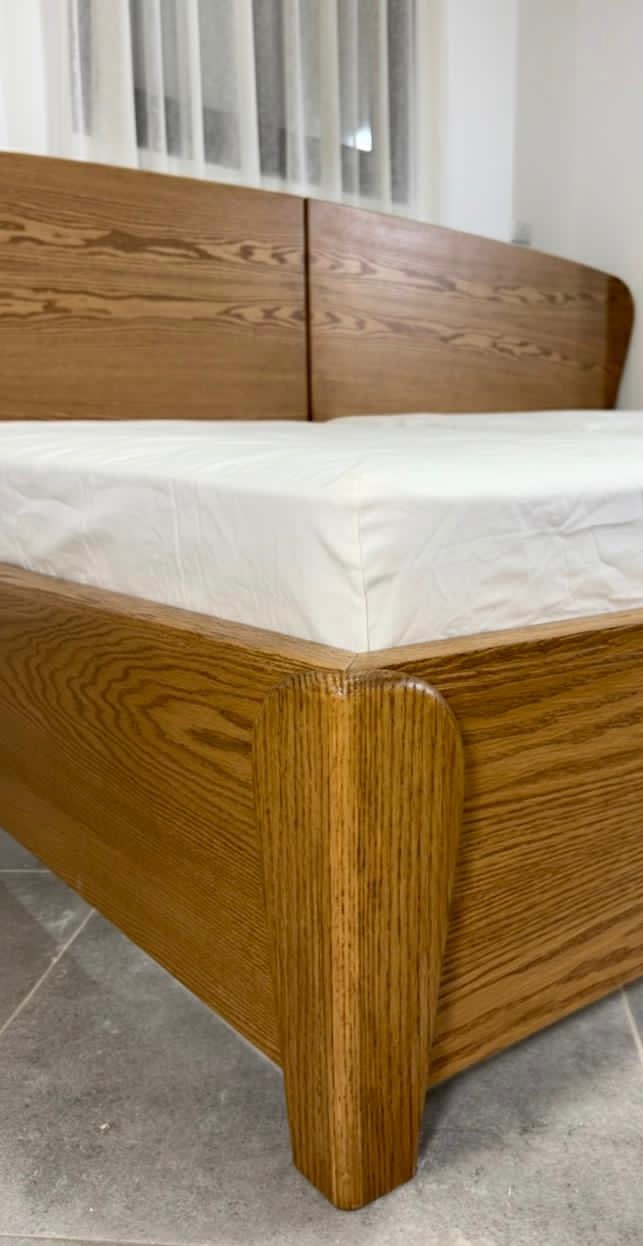 Nagomi Twin beds — Bed platform: Massive Oak + Massive Pine wood Oak veneer — Headboard: Natural blockboard + Massive Oak — 3