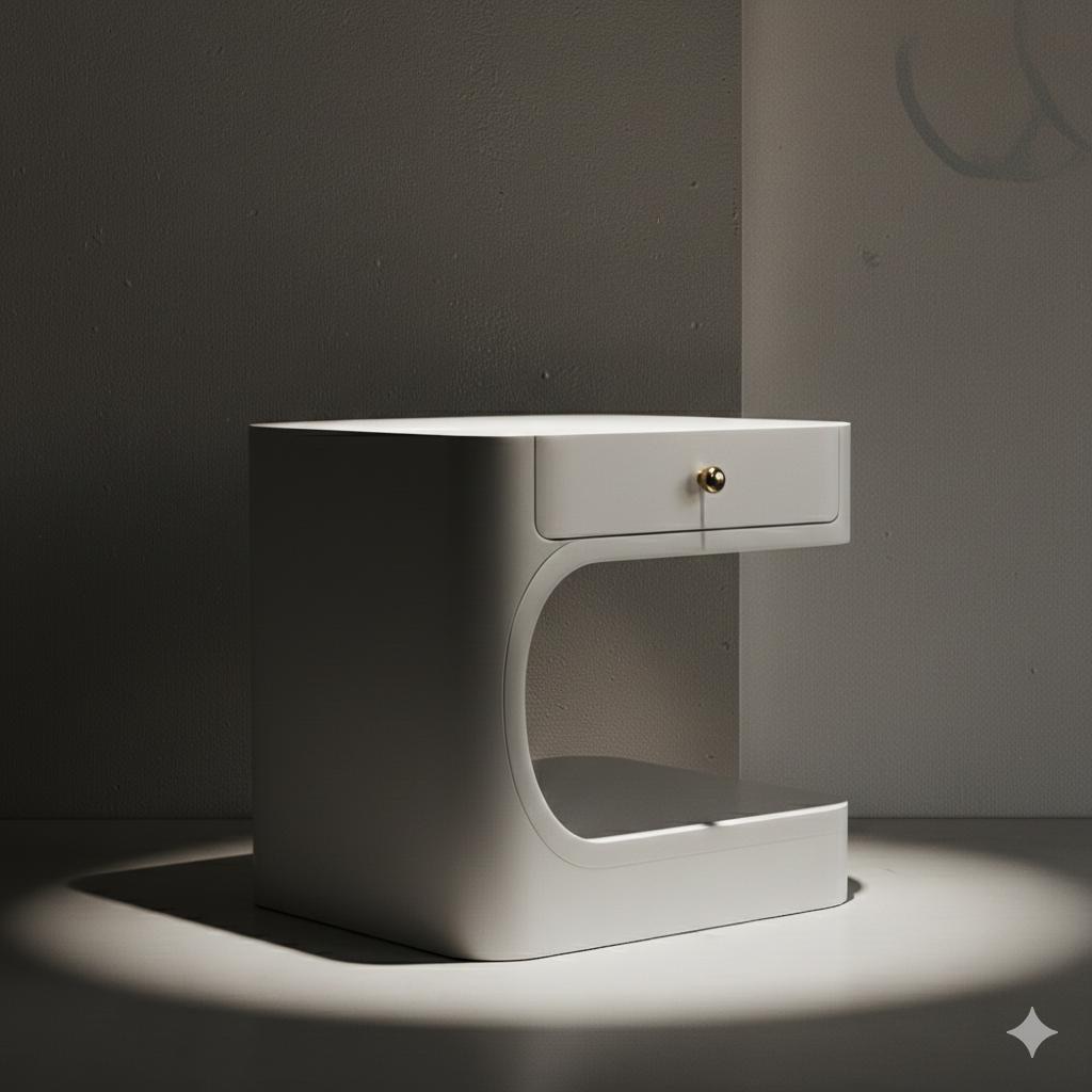 Moonlight — Bedside tables — Material: Natural Blockboard + Massive Beech wood — Veneer: Lacquered wood — 4